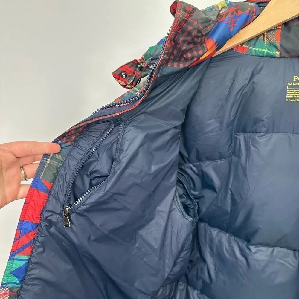 Polo Ralph Lauren Men’s Unisex Ripstop Patchwork Aztec Goose Down Zip Jacket